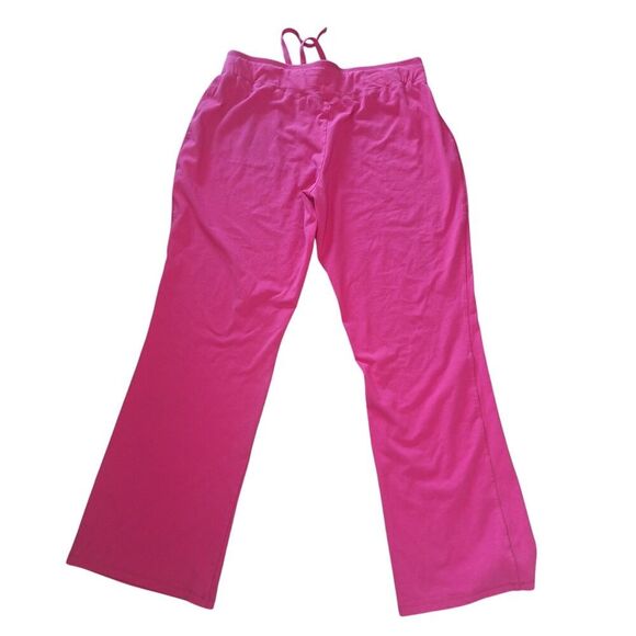 Make + Model Womens Drawstring Lounge Pants Pink Wide Leisure Comfort XL - Picture 5 of 9